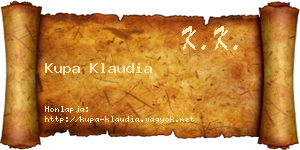 Kupa Klaudia névjegykártya