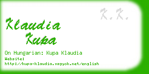 klaudia kupa business card